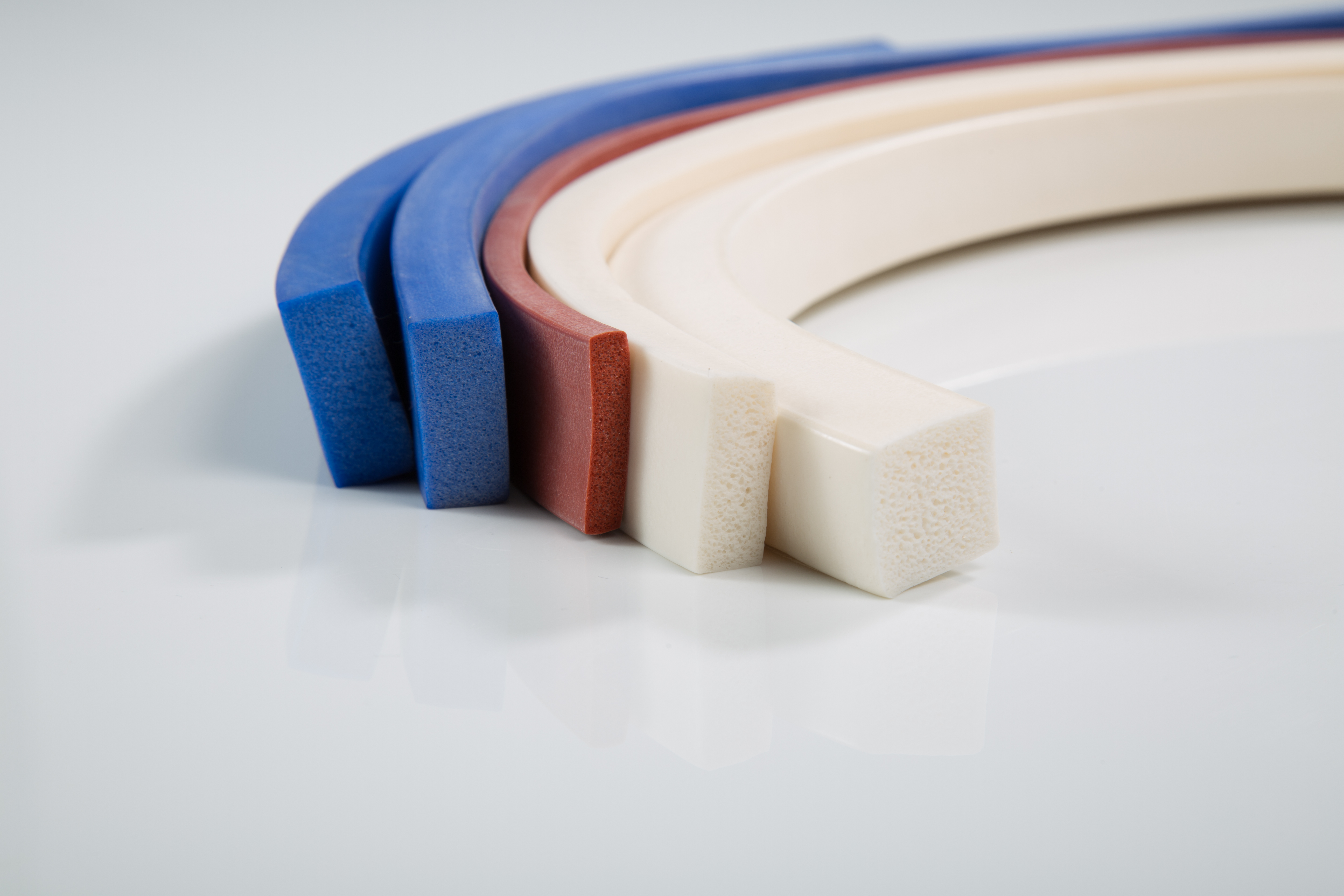 Rectangular sponge silicone profiles